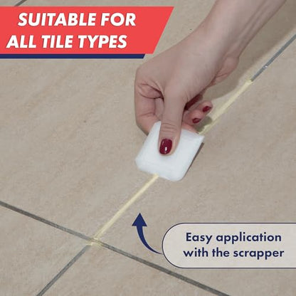 ZippySolve Tile Grout Repair Kit, Refresh Tile, Grout Sealer (8.8oz, Ivory) - color: Ivory