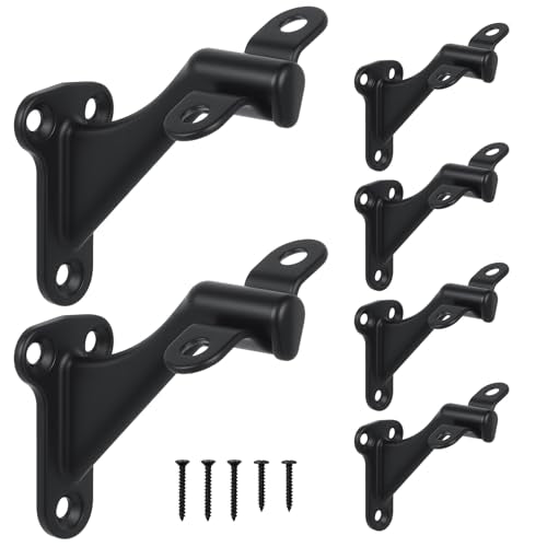 HOME MASTER HARDWARE Handrail Bracket for Stairs, Matte Black, 6 Pack - color: Black, size: 6 Pack