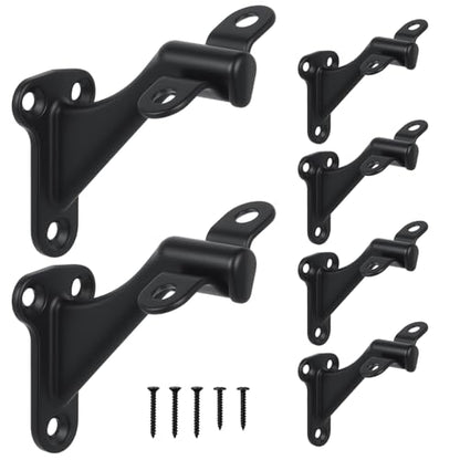 HOME MASTER HARDWARE Handrail Bracket for Stairs, Matte Black, 6 Pack - color: Black, size: 6 Pack