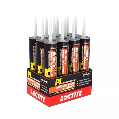 Loctite PL Window Door & Siding Polyurethane Sealant, White, 10 fl oz Cartridge, 12 Pack - size: 12 Pack