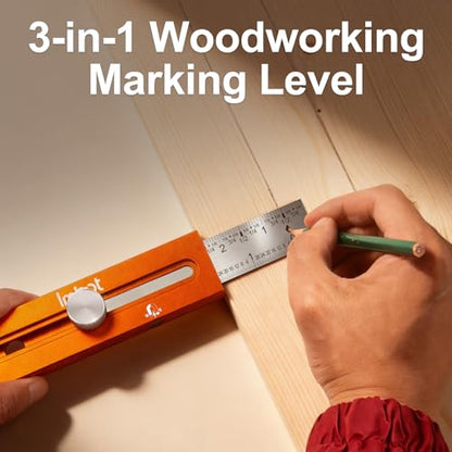 Imbot Adjustable Leveling Marking Ruler for Carpentry Woodworking