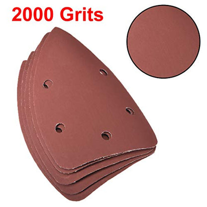 uxcell Detail Sander Sandpaper, Triangular Sanding Paper, Hook and Loop Sanding Pads, Triangle Oscillating Multi Tool, 2000 Grits 5 Holes, 10pcs - size: 2000 Grits