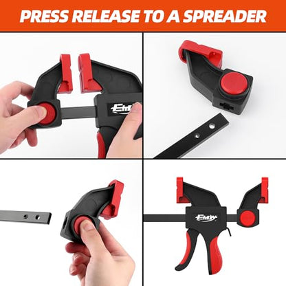 50" Woodworking Clamps, 170lbs One-Handed Clamp/Spreader, 2PCS