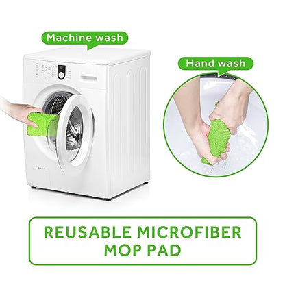 16.5" Microfiber Mop Pads Refills, 3 Pack Reusable Replacement Heads - color: 16"green*3