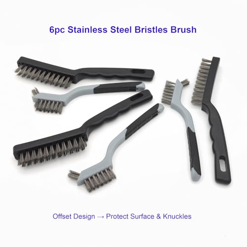 VASTOOLS 15pcs Wire Brushes Set, Carbon Steel Cup/Wheel/Pen Brushes for 1/4" Hex Shank Drill Attachments,Stainless Steel Hand Brushes,for Rust Removal,Paint Stripping and Cleaning