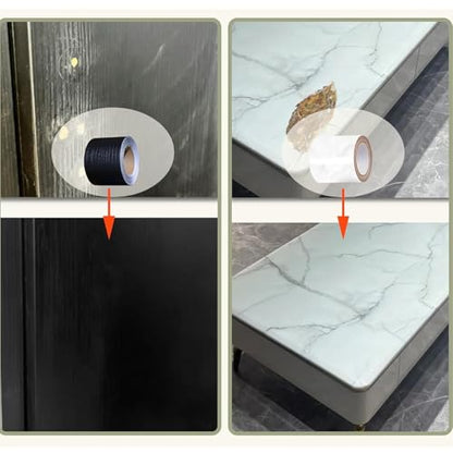 Black Wood Grain Repair Tape 3.15" x 32 feet Woods Grain Tape Self-Adhesive Wooden Tapes for Furniture Flooring Cabinets Doors Windows Handmade DIY (Black Wood Grain) - color: Black wood grain