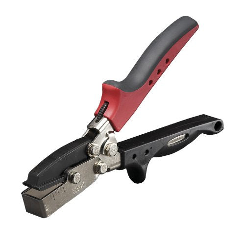 Malco REDLINE 5/8” J Channel Cutters –3/4” knockout – for drain tabs, downstream notch cutouts and miter trim cuts JCCR- Ergonomic Handle - size: 5/8 In.