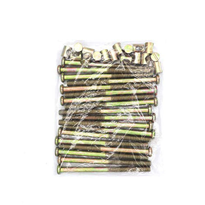 FGen 18pcs Children's Bed Accessories Bookcase Hexagonal Screws Hammer Head Screw Connector Hammer Nut M8-110mm