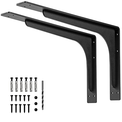 24 x14.2 INCH Shelf Brackets,L Shelf Brackets,Vertical Angle, Premium Alloy Metal Heavy Duty Shelf Bracket, high Strength Mounting Hardware Included, Corner Brace Joint,Pack of 2. - size: 24 inch x 14.2 inch die-cast