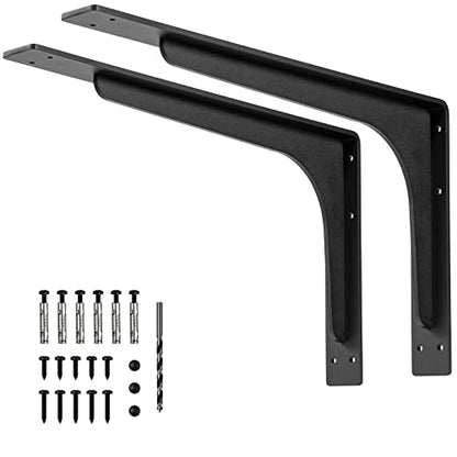 24 x14.2 INCH Shelf Brackets,L Shelf Brackets,Vertical Angle, Premium Alloy Metal Heavy Duty Shelf Bracket, high Strength Mounting Hardware Included, Corner Brace Joint,Pack of 2. - size: 24 inch x 14.2 inch die-cast