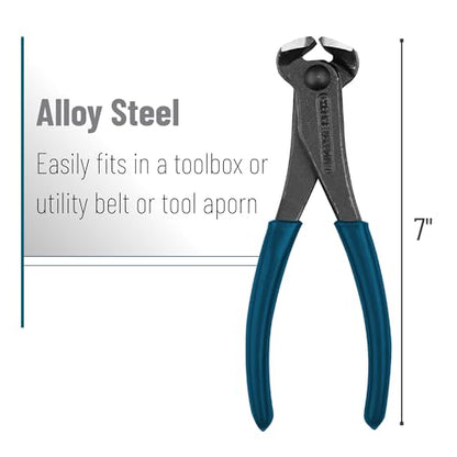 Bates- Nail Puller, Dark Blue Turquoise, Nail Remover Tool, Cutting Pliers, Carpenter Tools, Staple Puller, Nail Puller Tool, End Cutting Pliers, Nail Pliers, Nail Pulling, Nippers Tool - color: Dark Turquoise, size: 7", 1 Pack