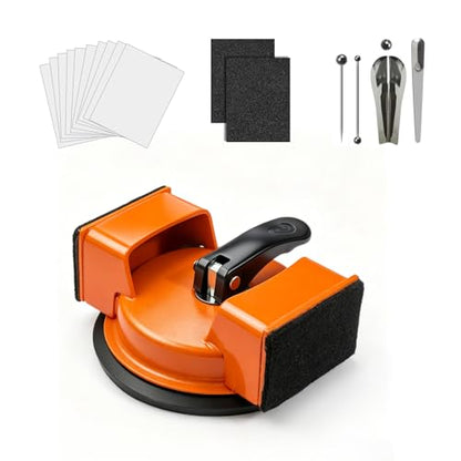 Floor Gap Repair Tool, Heavy Duty Floor Gap Fixer with Strong Suction Cup and Dual-Sided Striking Surface, for Laminate, Vinyl, Wood, Tile and Composite Flooring, Includes 10 Adhesive Pads