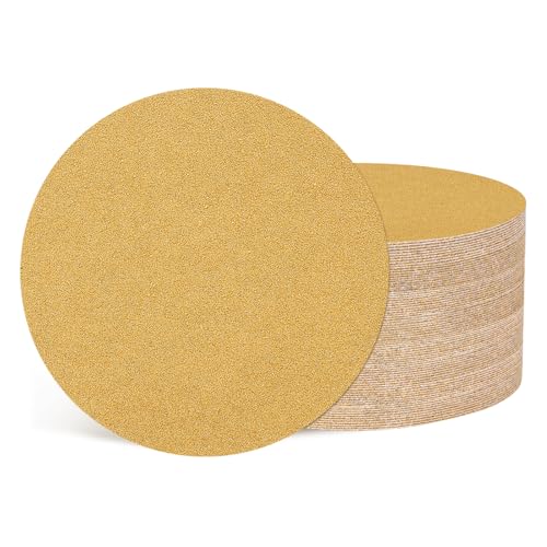 50Pcs Sanding Discs 5In 60Grit Hook and Loop Sandpapers Yellow - color: Yellow, size: 5 Inch(60 Grit)