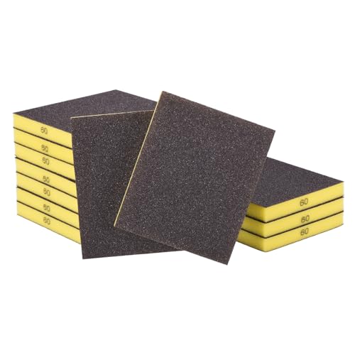 12Pcs 60Grit Double-Sided Sanding Sponges, Washable & Reusable - size: 60Grit