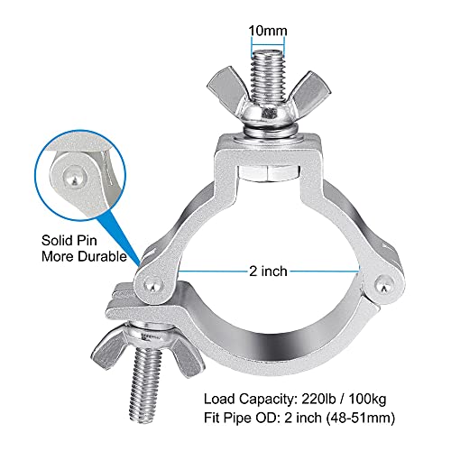 Truss Clamps 2 inch, 10 Pack Aluminium Lighting O Clamps for Truss