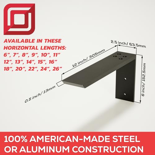 Solid Heavy Duty Aluminum L Bracket Countertop Support (14 Inch) 1 Count, Great for Kitchen Islands, Bathroom vanities, Hardware Included by Original Granite Bracket - size: 14 Inches, style: Aluminum