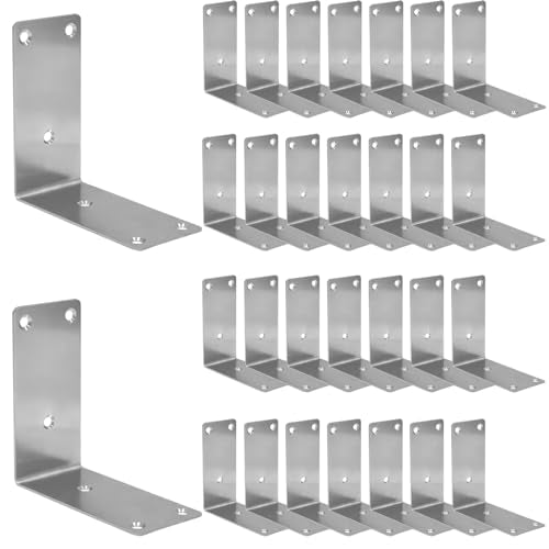 30PCS L Brackets 4X1X1IN 304 Stainless Steel Corner Braces - size: 5X1X1IN