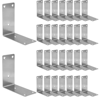 30PCS L Brackets 4X1X1IN 304 Stainless Steel Corner Braces - size: 5X1X1IN