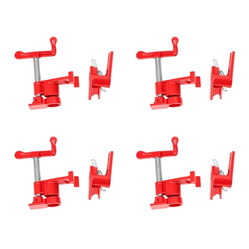 4 Pack Pipe Clamps for Woodworking, H-Style 3/4 Pipe Clamp Wood Gluing Clamps w/Foot Pads Wood Panel Clamps Adjustable Pipe Clamp Tool For Woodworking Carpentry Home Improvement DIY Jobs