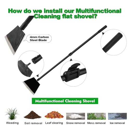Floor Scraper Garden Shovel, Cleaning Remove Long Handle Tool 88in