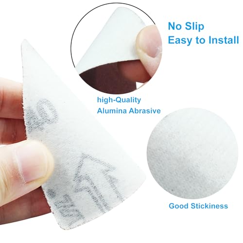 100 Pcs Triangle Sanding Pads, 80mm, 40 Grit - size: 40 Grit