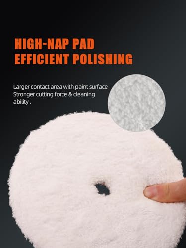 SPTA Microfiber Cutting Pads, Microfiber Finishing Pads 2Pcs 6Inch 150mm Finishing Disc Soft Microfiber Wax Removal Pad for Dual Action Car Polisher Finishing Polishing Waxing -MPBFS6W-2 - size: 6 inch(150mm)