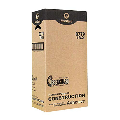 Red Devil 0779 General Purpose Construction Adhesive, 28 oz, 6-Pack, White - size: 6 - Pack, style: 28 oz.