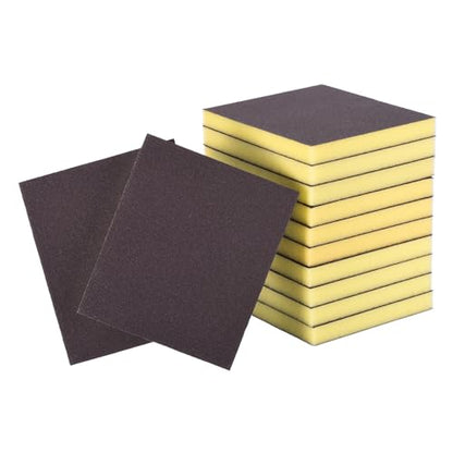 12Pcs 150Grit Double-Sided Sanding Sponges, Washable & Reusable - size: 150Grit