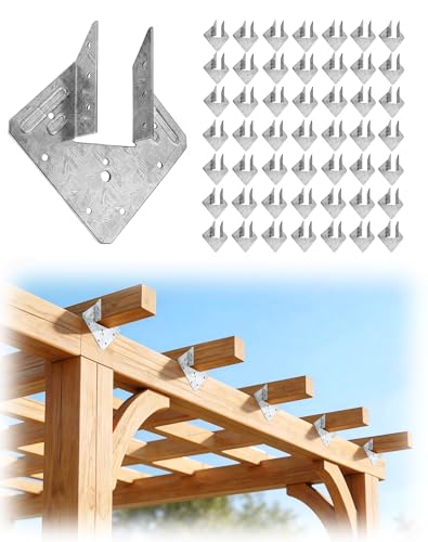 50 Pack Hurricane Ties for Rafters, 16 Gauge Hot Dip Galvanized Hurricane Straps, Joist Hangers Fit 2x4 2x6, Rafter Tie Brackets for Roof Trusses, Hurricane Clips for Roofing Wood Timber Connectors - style: 16Gauge