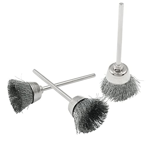 20Pcs Wire Wheel Brushes Cup-Shape Steel Wire Brushes with 3/32" Shank for Rotary Tools, Bowl-Shape Polishing Cleaning Tools - style: Cup-shape, Steel