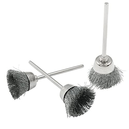 20Pcs Wire Wheel Brushes Cup-Shape Steel Wire Brushes with 3/32" Shank for Rotary Tools, Bowl-Shape Polishing Cleaning Tools - style: Cup-shape, Steel