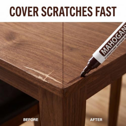 GANPUB Brown Furniture Repair Wood Cabinet Floor Touch Up Markers Scratch Filler Remover - Mahogany,Wood Polish and Care