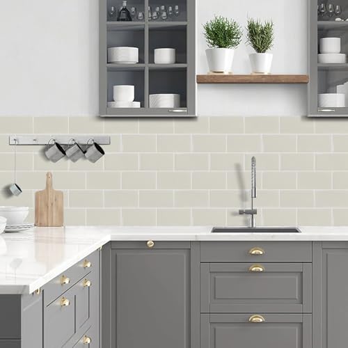 STICKGOO 10-Sheet Subway Tile Peel and Stick Backsplash, Self Adhesive Vinyl Wall Tiles, Stick on Backsplash for Kitchen and Bathroom(Thicker Design) - color: Light Coffee