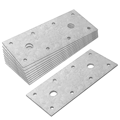 10 Pack 5-1/2" Flat Tie Mending Plate Bracket for Wood, Galvanized Steel
