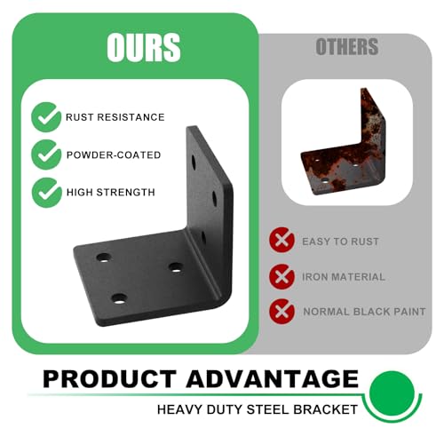 8 Pack 3-1/2x3-1/2 Corner Angle Brackets for Wood - size: 3.5" x 3.5" x 0.26"