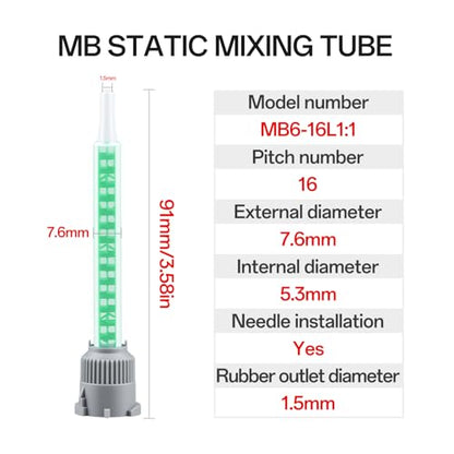 25 Pieces Epoxy Adhesive Mixing Nozzle Tip Static Mixing Nozzle Resin Mixer Adhesive Gun for AB Two-Component Cartridges 50ml/3.6in(1:1/1:2Ratio)