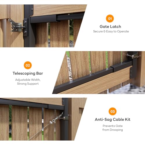 DIYHD Adjustable Full Frame Anti-Sag Gate Kit, Fits 60"-96" W, 4FT-5FT H - color: 1 pack, size: 60"~96" Wide, 4'~5' High