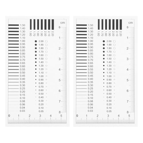 Amosfun 2Pcs Transparent Crack Comparator Gauge Defects Measuring Tool for Flaw Detection and Line Measurement Manufacturing Construction