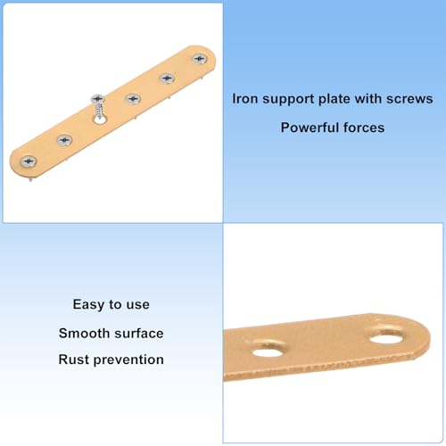 M METERXITY 10-Pack Flat Straight Brackets 4.53x0.71in, Gold - color: Gold, size: 115mm