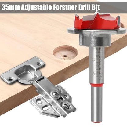 Yakamoz 35mm Concealed Hinge Jig Kit, 8mm Round Shank Carbide Forstner Bit