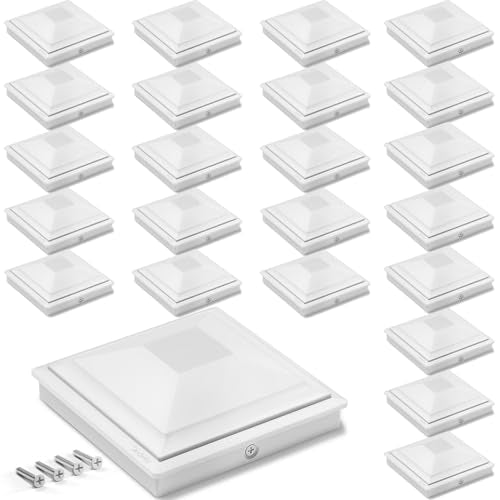 SIEDiNLAR 4x4 Post Caps White 24 Pack, Fence Post Covers Outdoor Waterproof - color: White, size: 4x4in, 24 Pack