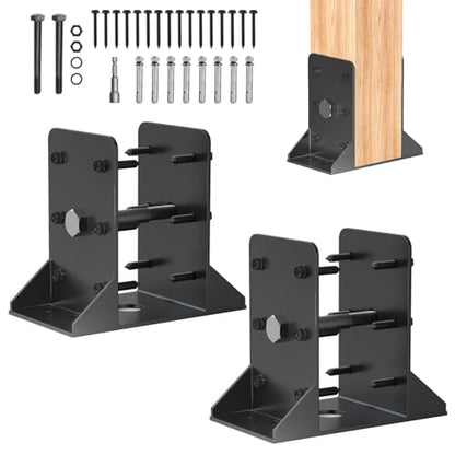 6x6 Post Base 2 Pcs,Inner Size 5.6"x5.6" Post Anchors, - size: 6x6