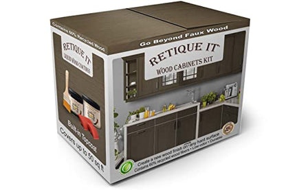Retique It Liquid Wood Countertop Kit with Wood Gel Stain - Genuine Wood Finished countertops, 24 oz (Island) - color: 45 Charcoal, size: 24 oz (Island)