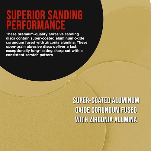 ProductionShop Premium 600 Grit 6" PSA Gold Sanding Discs, Box of 100 - Self Adhesive Stickyback Abrasive Sandpaper for DA & Random Orbital Sanders - Sand Auto Paint Metal, Wood Woodworking Furniture - style: 600 Grit