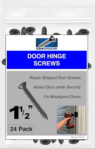 Door Hinge Screws #9 x 1-1/2 in - Steel, 24 Pack (Bronze) - color: Bronze
