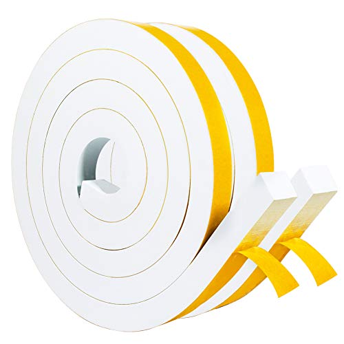 Yotache White High Density Foam Tape 1" x3/4", Total 13 Ft - size: 1"x3/4"x13 FT