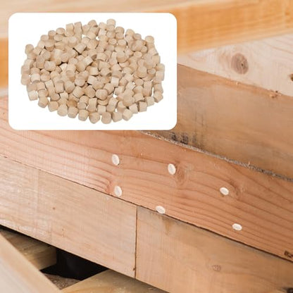 200 Pcs 3/16 Inch（8mm） Wood Plugs Wooden Hole Plugs Screw Hole Plugs Wooden Button Plugs Hole for Locking Hole Tube Furniture（3/16 Inch） - size: 3/16 Inch（8mm）