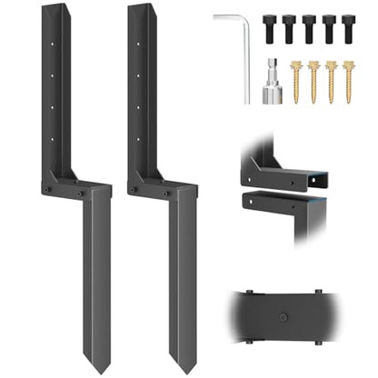 Fence Post Repair Kit 2 Pack, 8mm Double-Layer Post Anchor for Wood Posts