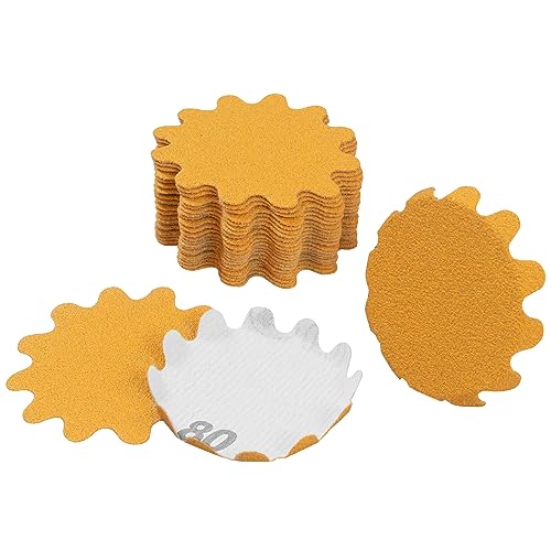 Flex Edge Gold 2 Inch Hook and Loop Sanding Discs 2 Inch 80 Grit 25 Pack - size: 2", style: 80 Grit