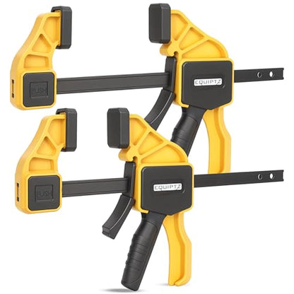 EQUIPTZ 12 inch Bar Clamps for Woodworking – 2 Pack Quick Grip Clamps Set with 150 lbs Force – Wood Clamps for Gluing, Carpentry, DIY, and Metalworking (12 inch Size, 2 Pack) - style: 12 inch Size, 2 Pack